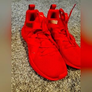 PUMA womens red and gold sneaker size 8